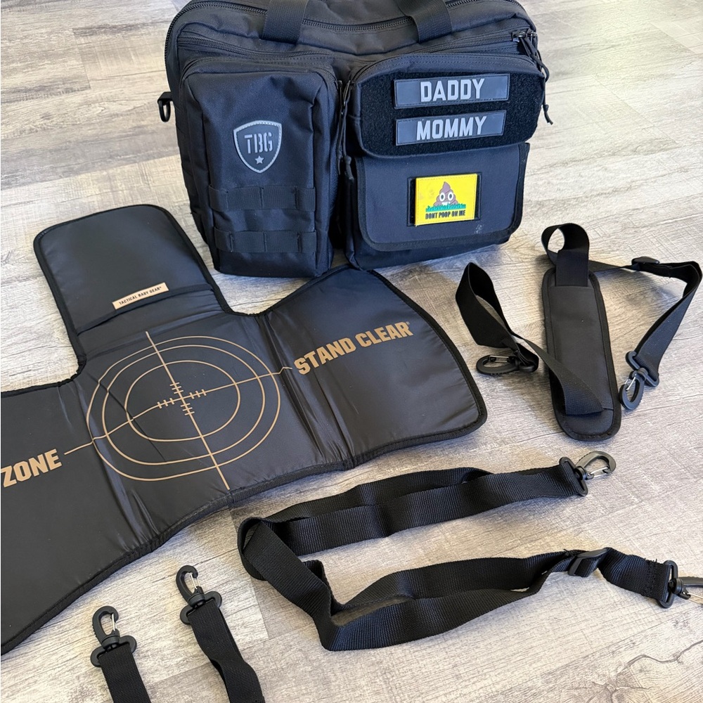 Black Tactical Baby Gear Diaper Bag with Accessories